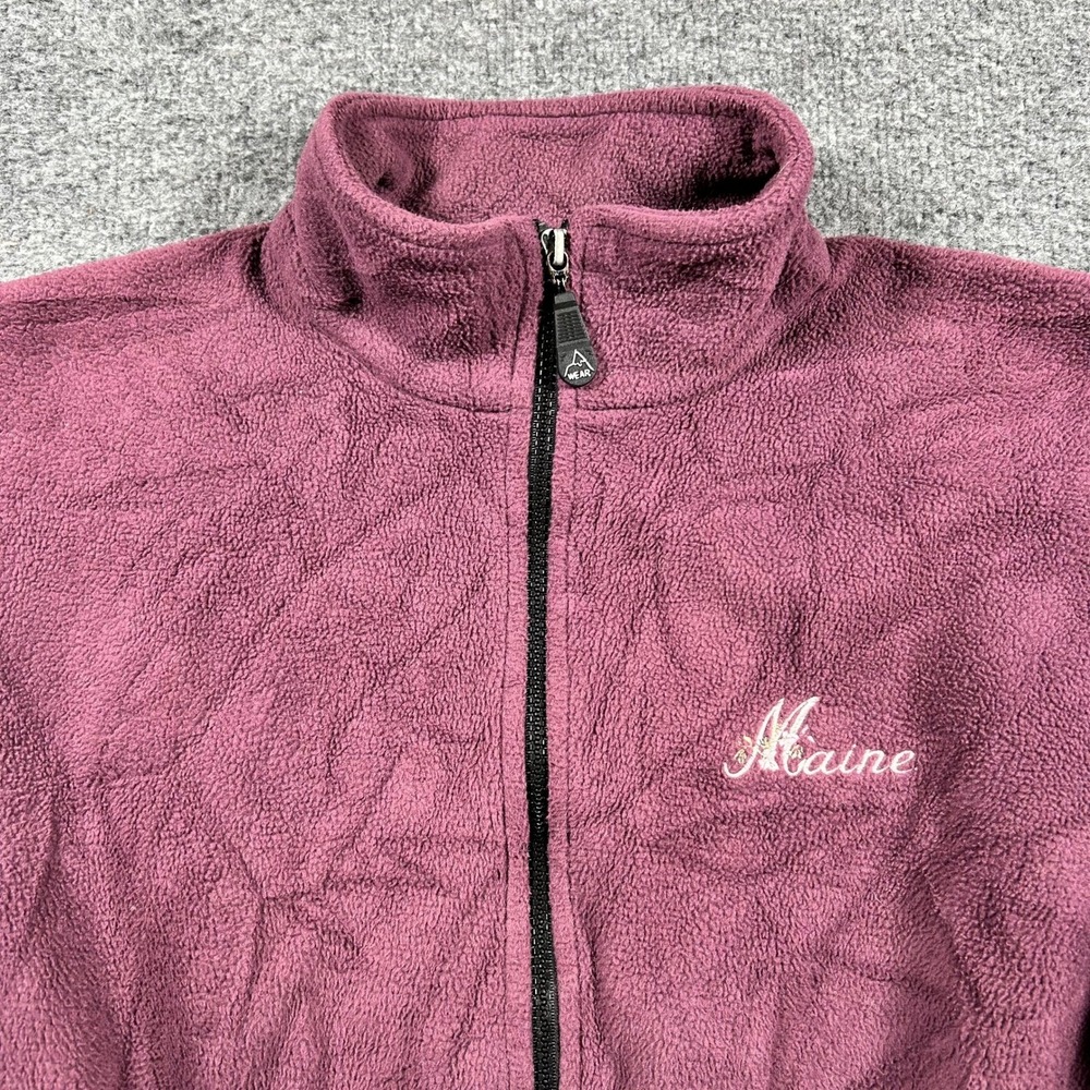 Avalanche Wear Jacket Womens LG Purple Fleece Maine USA Full Zip Cinched Waist